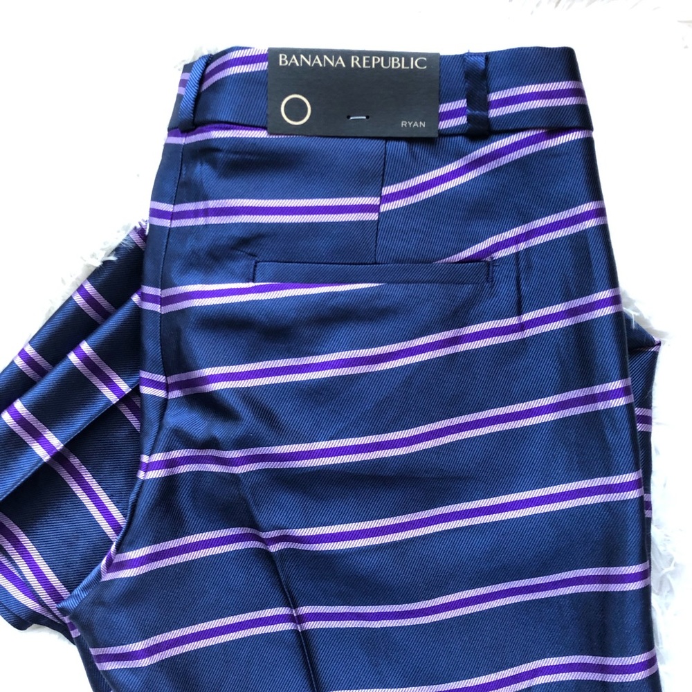 Banana Republic Ryan Striped Satin Pants. NWT
